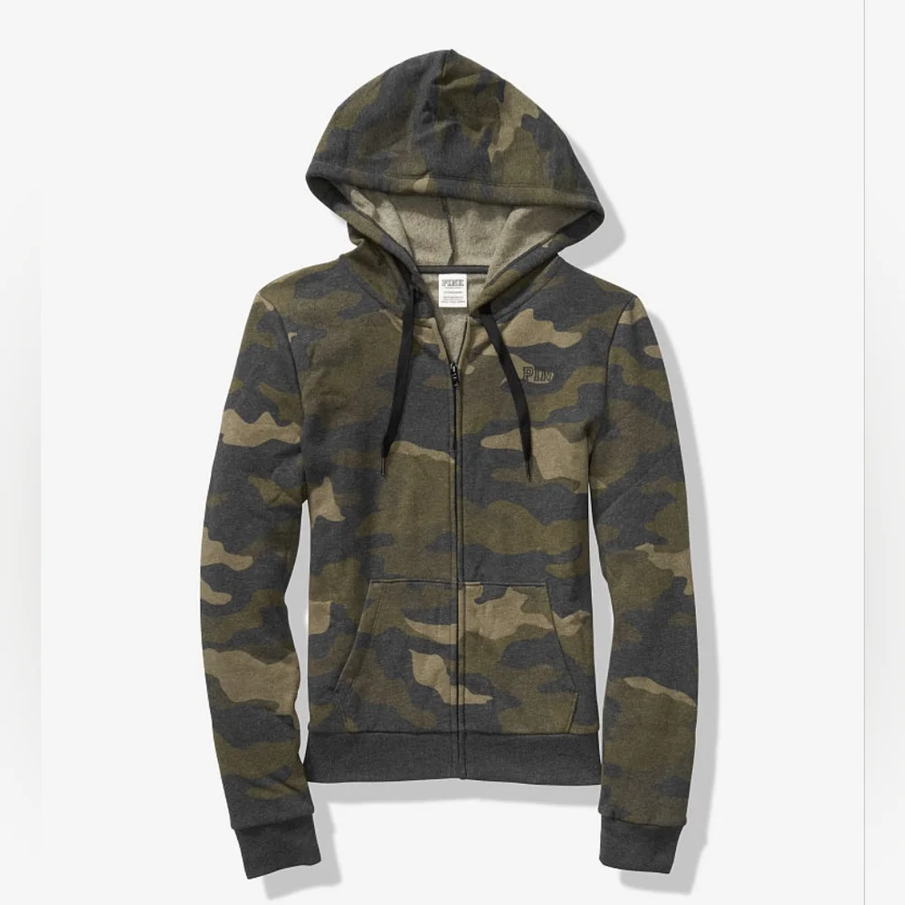 PINK Camo Zip-Up Hoodie, size M NWOT - Picture 1 of 1